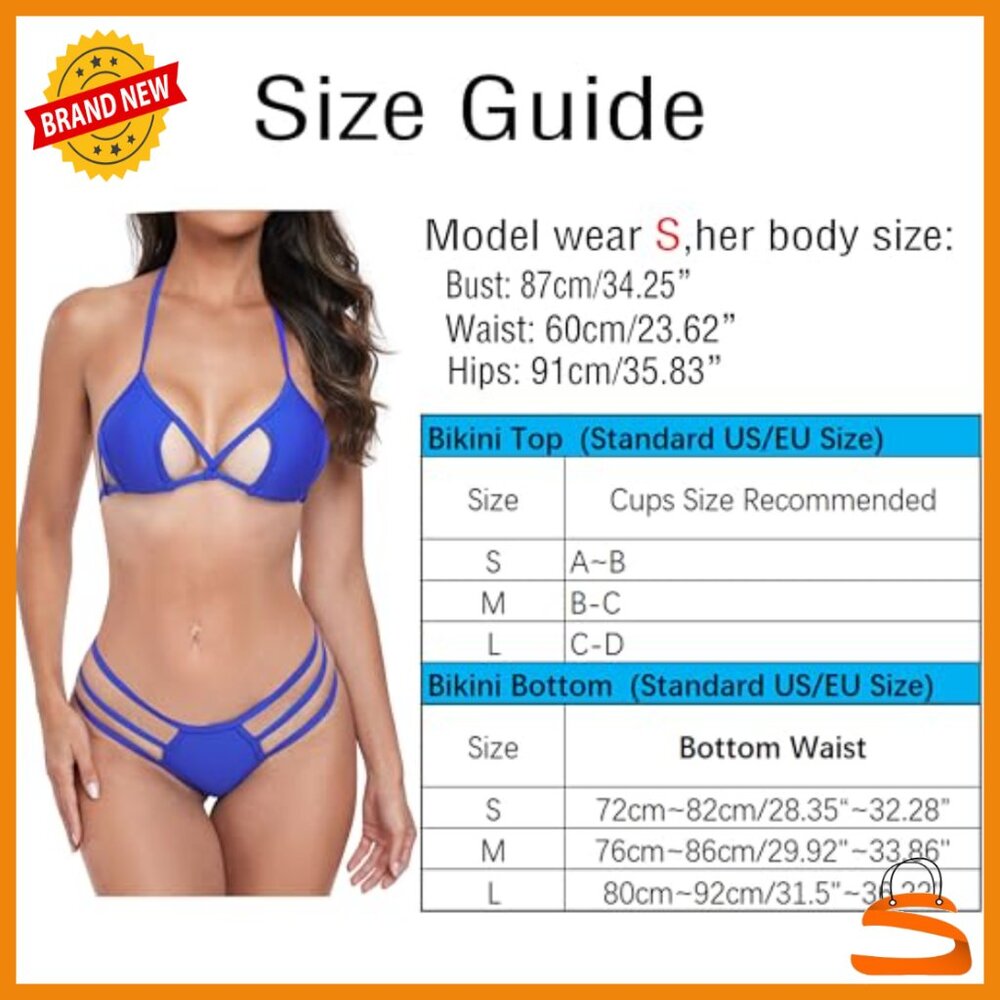 Micro Thong Bikini Set Adjustable Straps Nylon Material Medium - Picture 5 of 5